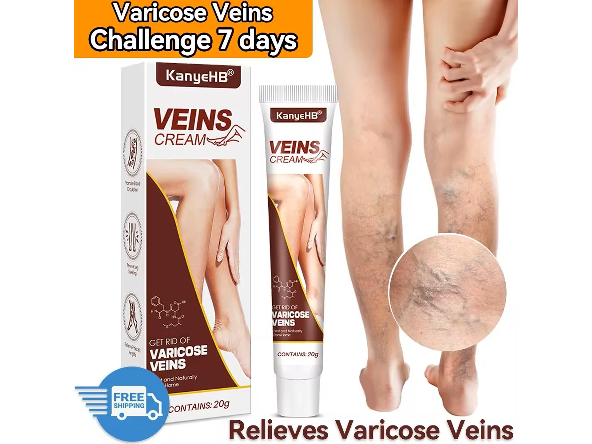 Crema KanyeHB a Base de Extractos Naturales para el Cuidado de Piernas y Sensación de Pesadez – 20 g 2