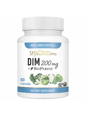 DIM 200 mg + BioPerine 2,5 mg Suplemento Alimenticio 30 Cápsulas