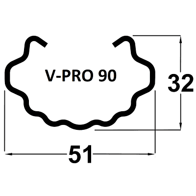 Poste Metálico Intermediário V-PRO 90 2