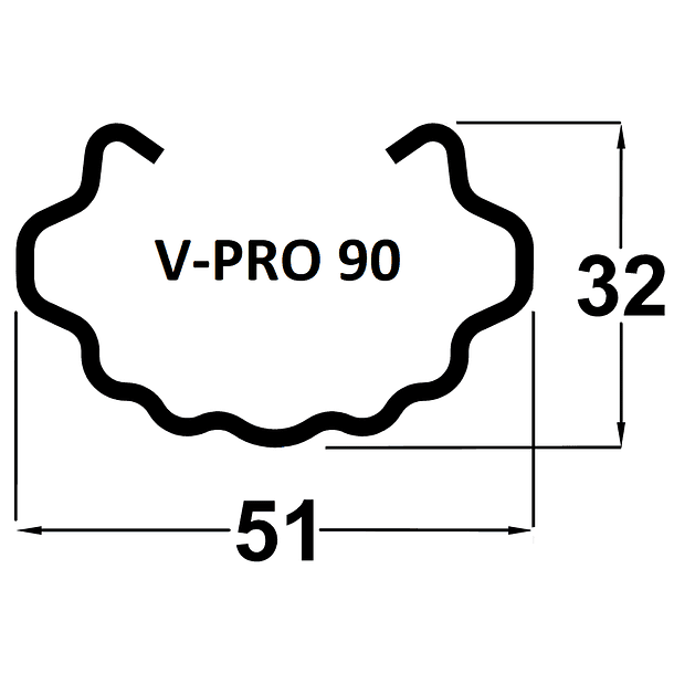 Poste Metálico Intermediário V-PRO 90 2