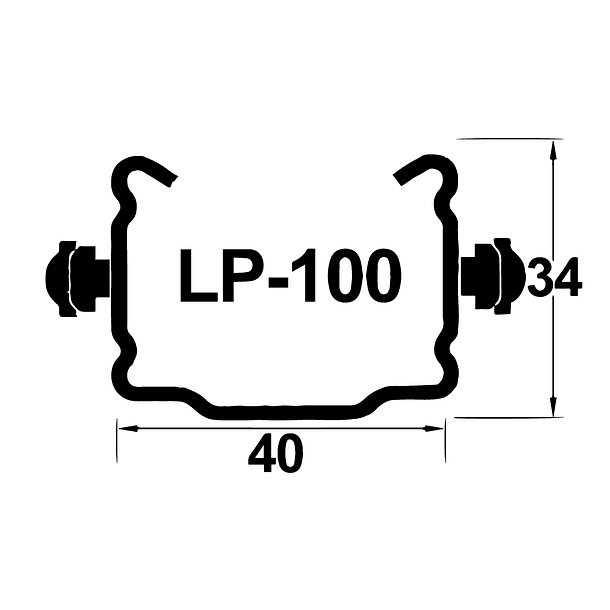 Poste Metálico Intermédio V-PRO LP100 2
