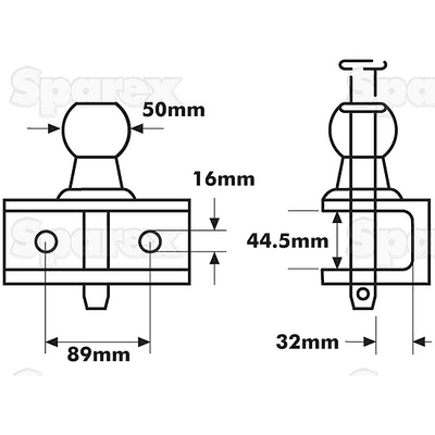 Puxo de reboque 50mm (Vermelho) 2