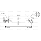 3º ponto (Cat.1/2) Olhal and Olhal, 1 1/8'', Comprimento minimo: 525mm. 2