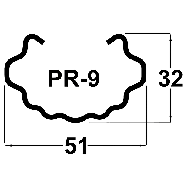 Poste Metálico Intermediário V-PRO 90 CLICK 2.2Mts X 1.5mm 4