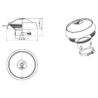 H001378 - Tampa protetora de chuva 64 mm Donaldson 2