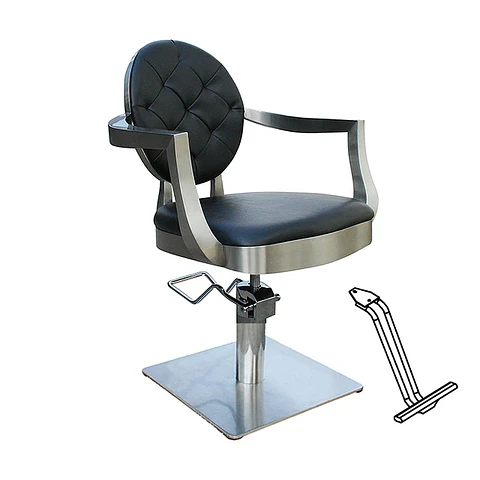 Cadeira Chic Prêta base quadrada com apoia-pés