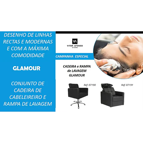 Conj. Cadeira e rampa de lavagem mod. Glamour