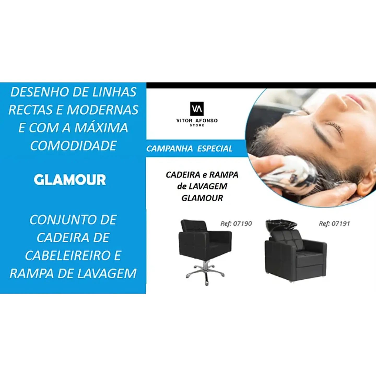 Conj. Cadeira e rampa de lavagem mod. Glamour 2