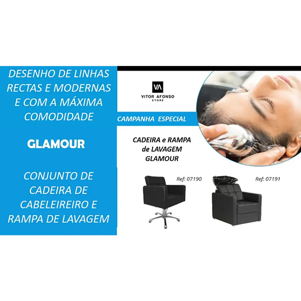 Conj. Cadeira e rampa de lavagem mod. Glamour 2