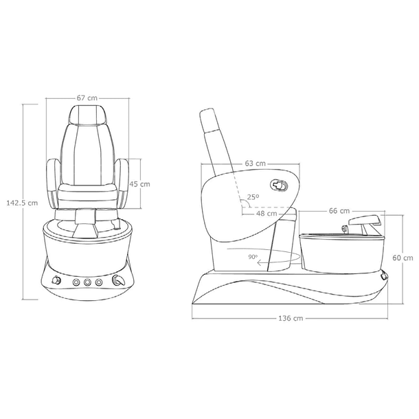 Poltrona de pedicure SPA modelo AVA  12