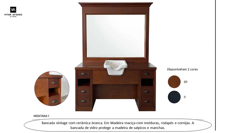 Bancada de Barbeiro modelo MONTANA 1 Outlet 1