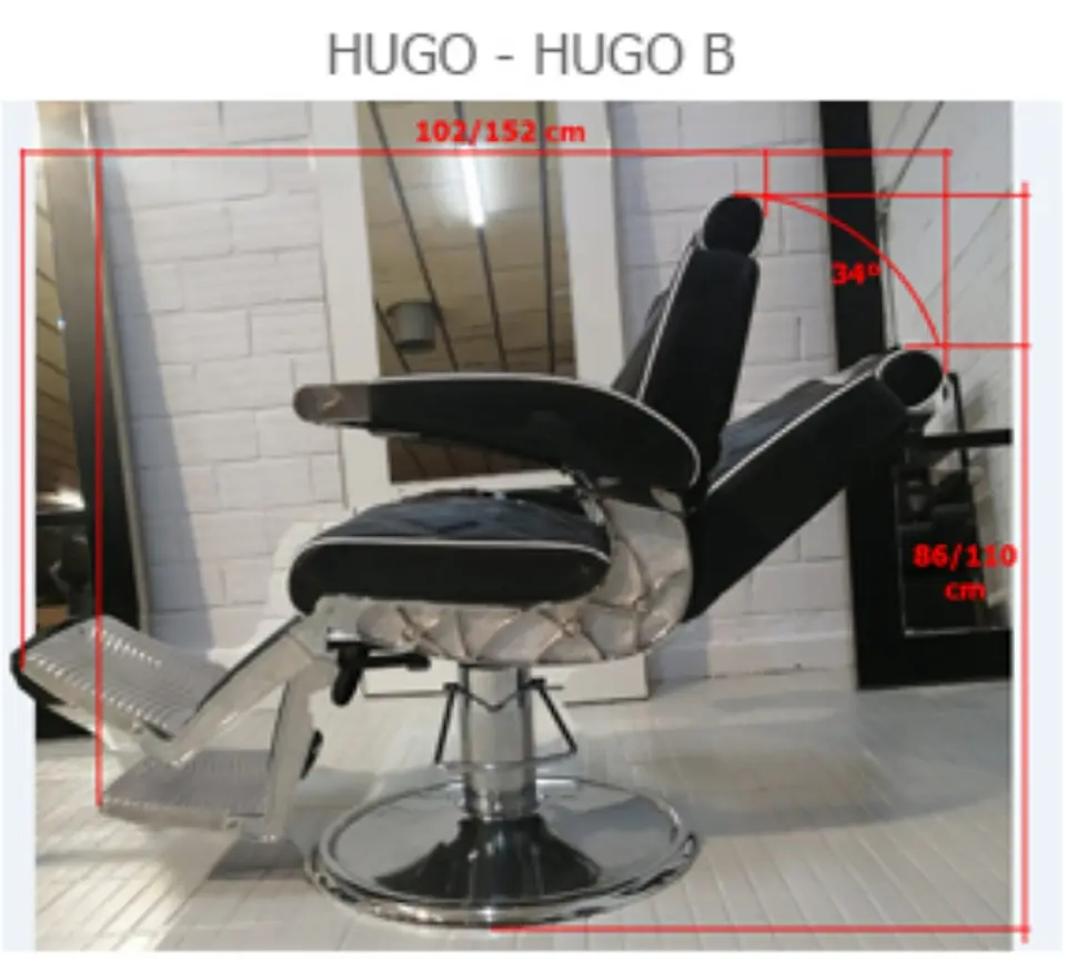Cadeira de barbeiro modelo HUGO 15