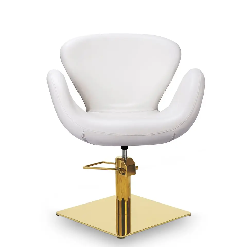 Cadeira de Cabeleireiro modelo CHLOE com Base Hidráulica Dourada 3