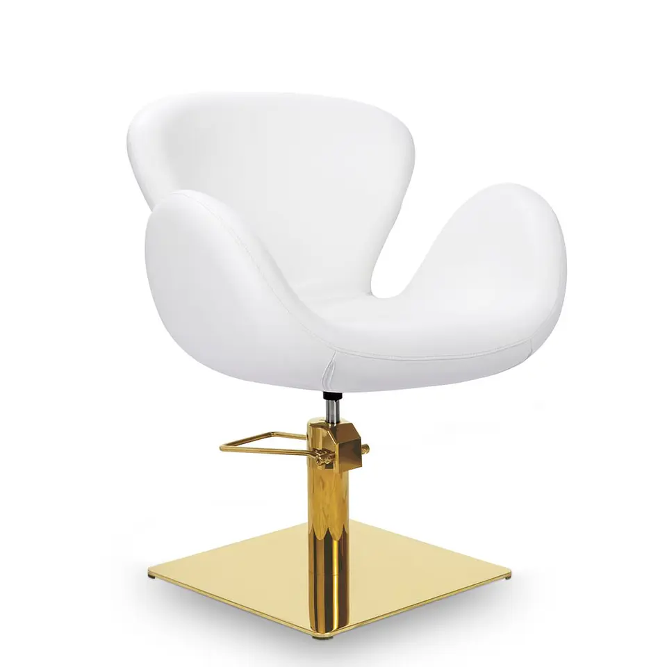 Cadeira de Cabeleireiro modelo CHLOE com Base Hidráulica Dourada 4