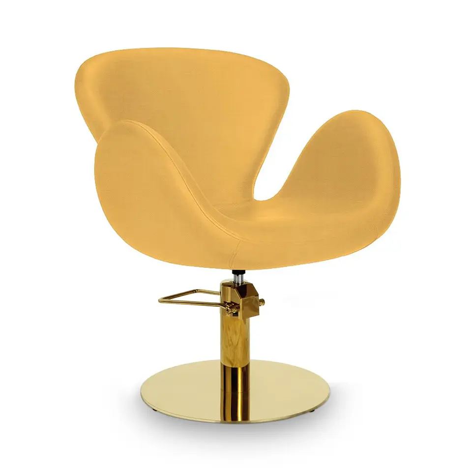Cadeira de Cabeleireiro modelo CHLOE com Base Hidráulica Dourada 7