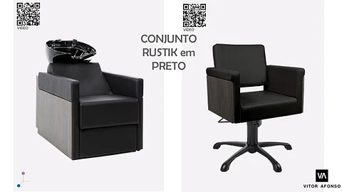 Conjunto Rampa de Lavagem e Cadeira de corte RUSTIK 
