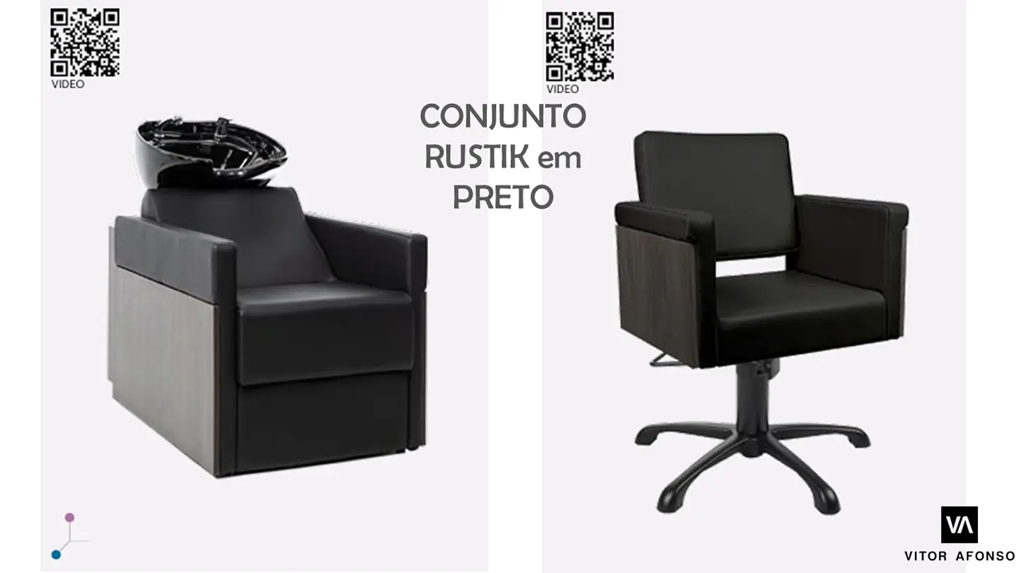 Conjunto Rampa de Lavagem e Cadeira de corte RUSTIK  2