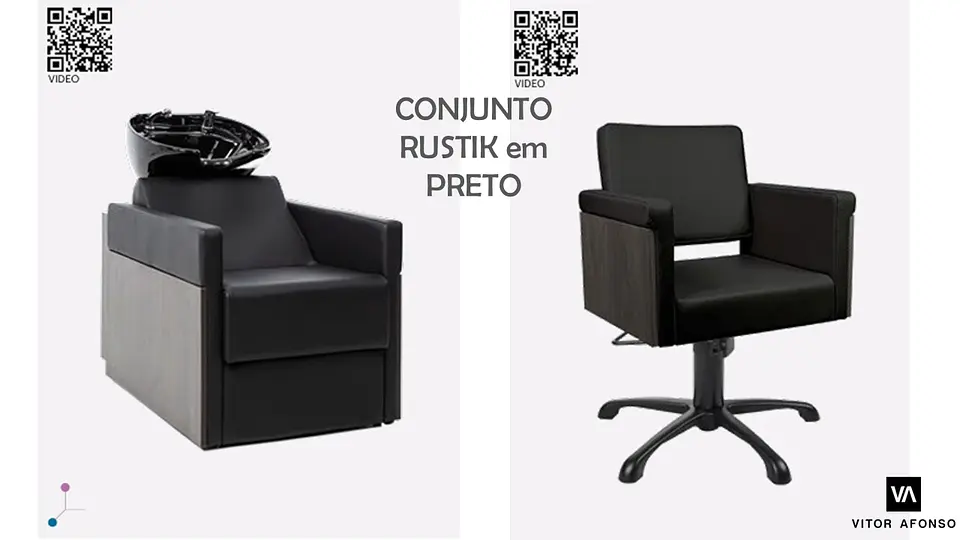 Conjunto Rampa de Lavagem e Cadeira de corte RUSTIK  2