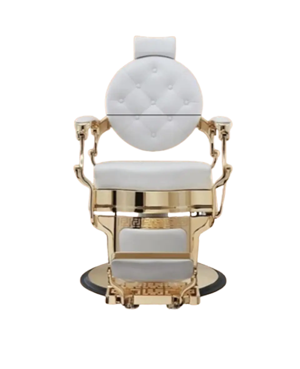 Cadeira de Barbeiro modelo BUZZ Gold-White 2