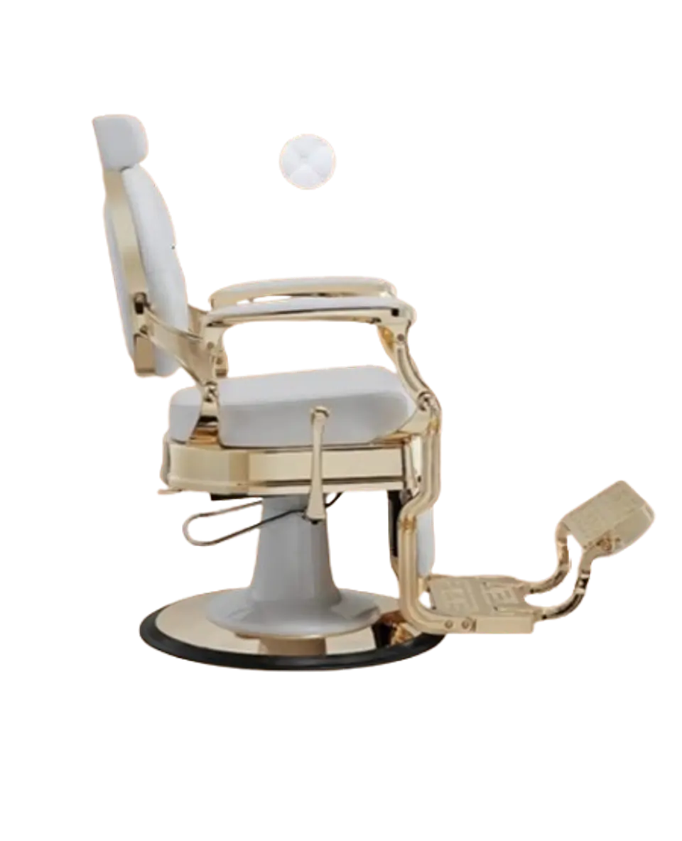 Cadeira de Barbeiro modelo BUZZ Gold-White 3