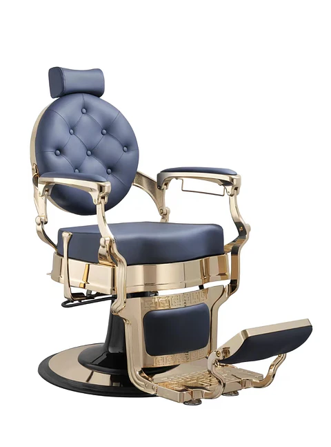Cadeira de Barbeiro modelo BUZZ Gold Blue