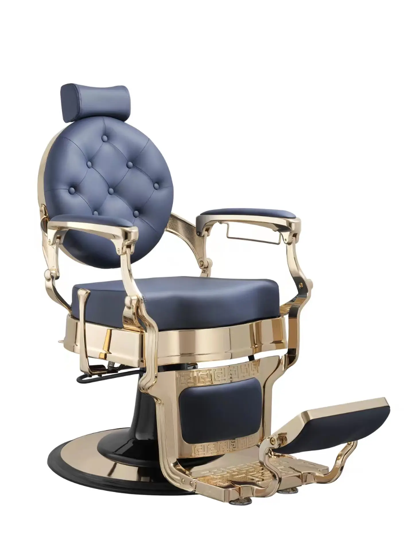 Cadeira de Barbeiro modelo BUZZ Gold Blue 1