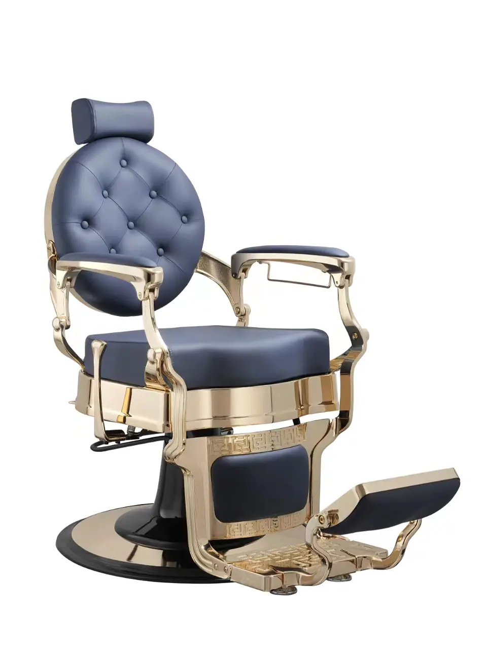 Cadeira de Barbeiro modelo BUZZ Gold Blue 1