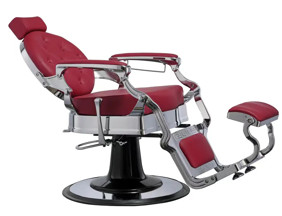 Cadeira de Barbeiro modelo BUZZ Silver Burdeos 2
