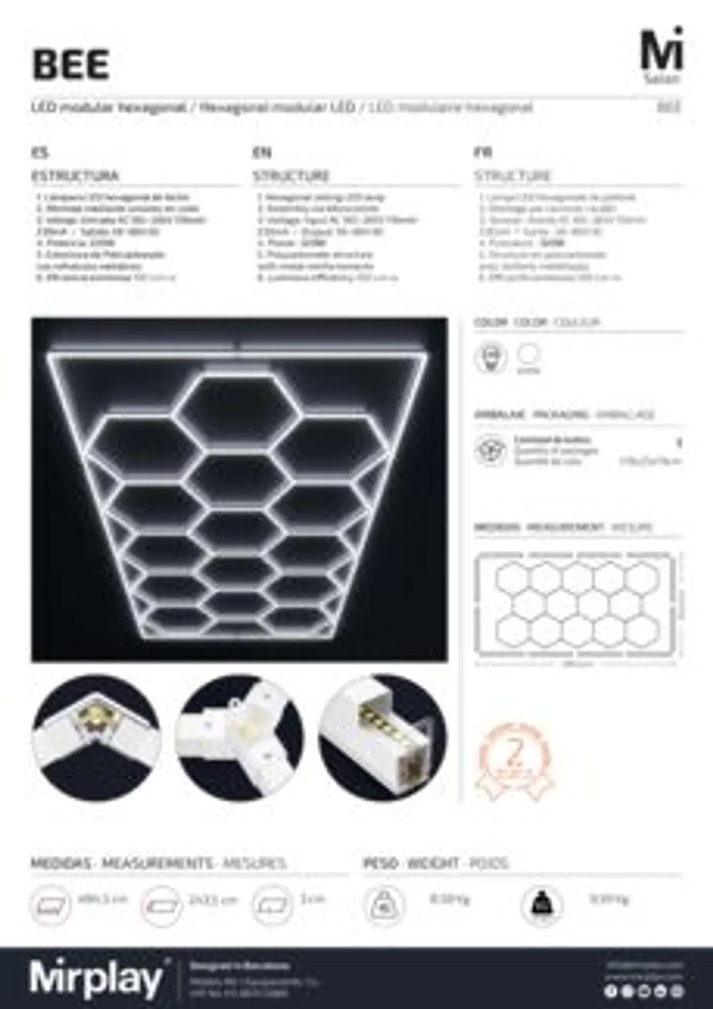 LED Modular Hexagonal de Teto 4