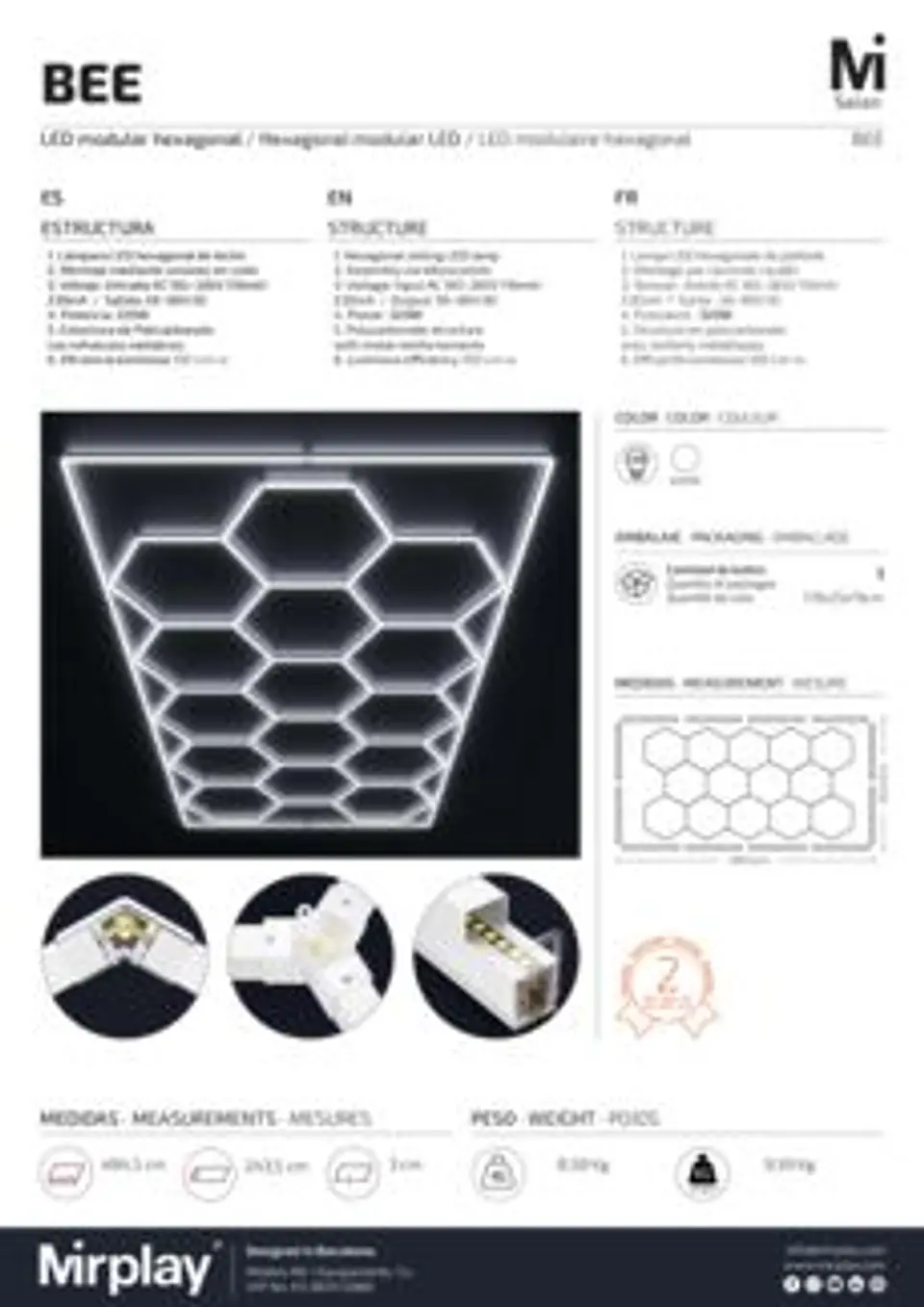 LED Modular Hexagonal de Teto 4