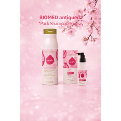 Pack Biomed Shampoo antiqueda e Loção Spray tratamento antiqueda 