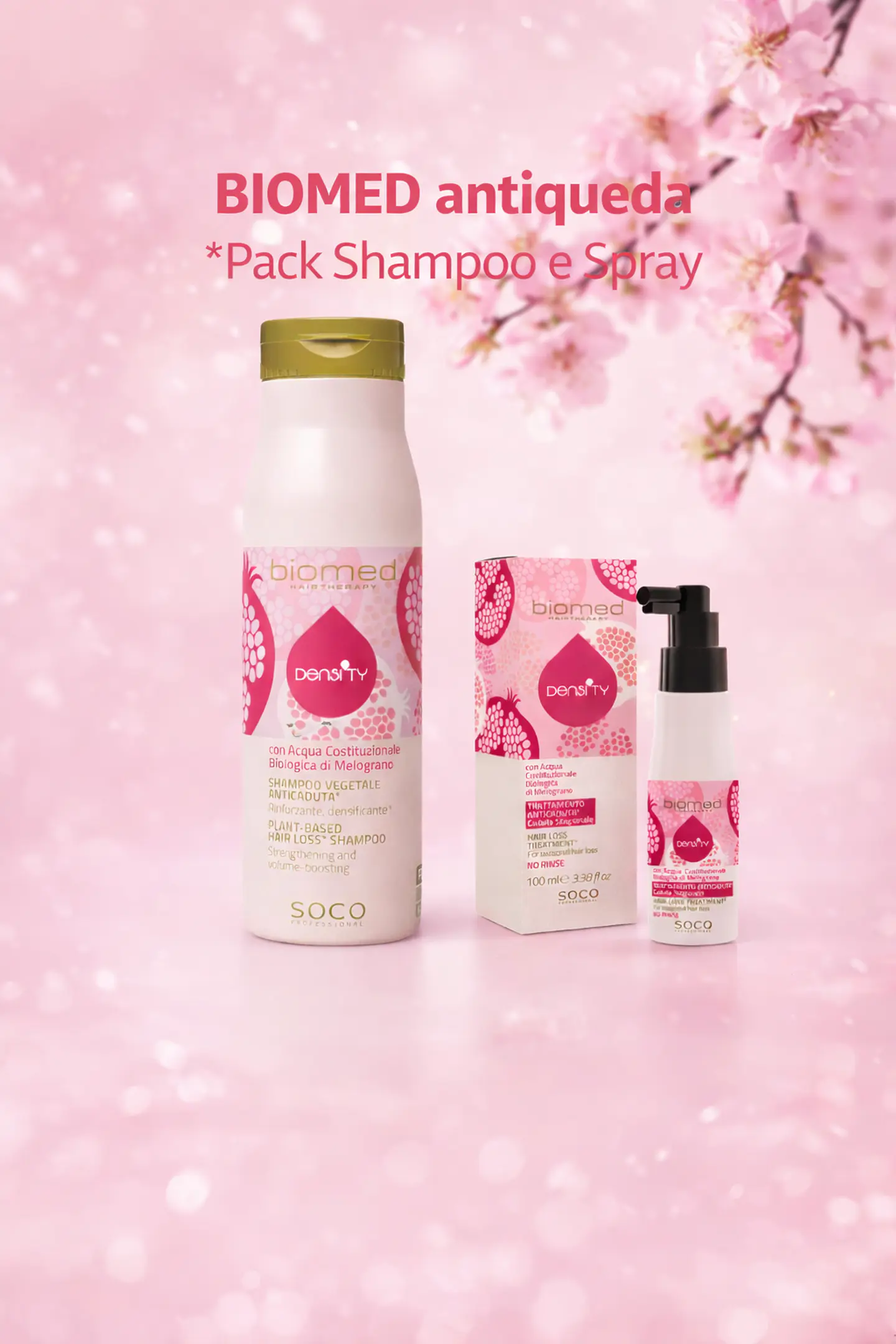 Pack Biomed Shampoo antiqueda e Loção Spray tratamento antiqueda  2