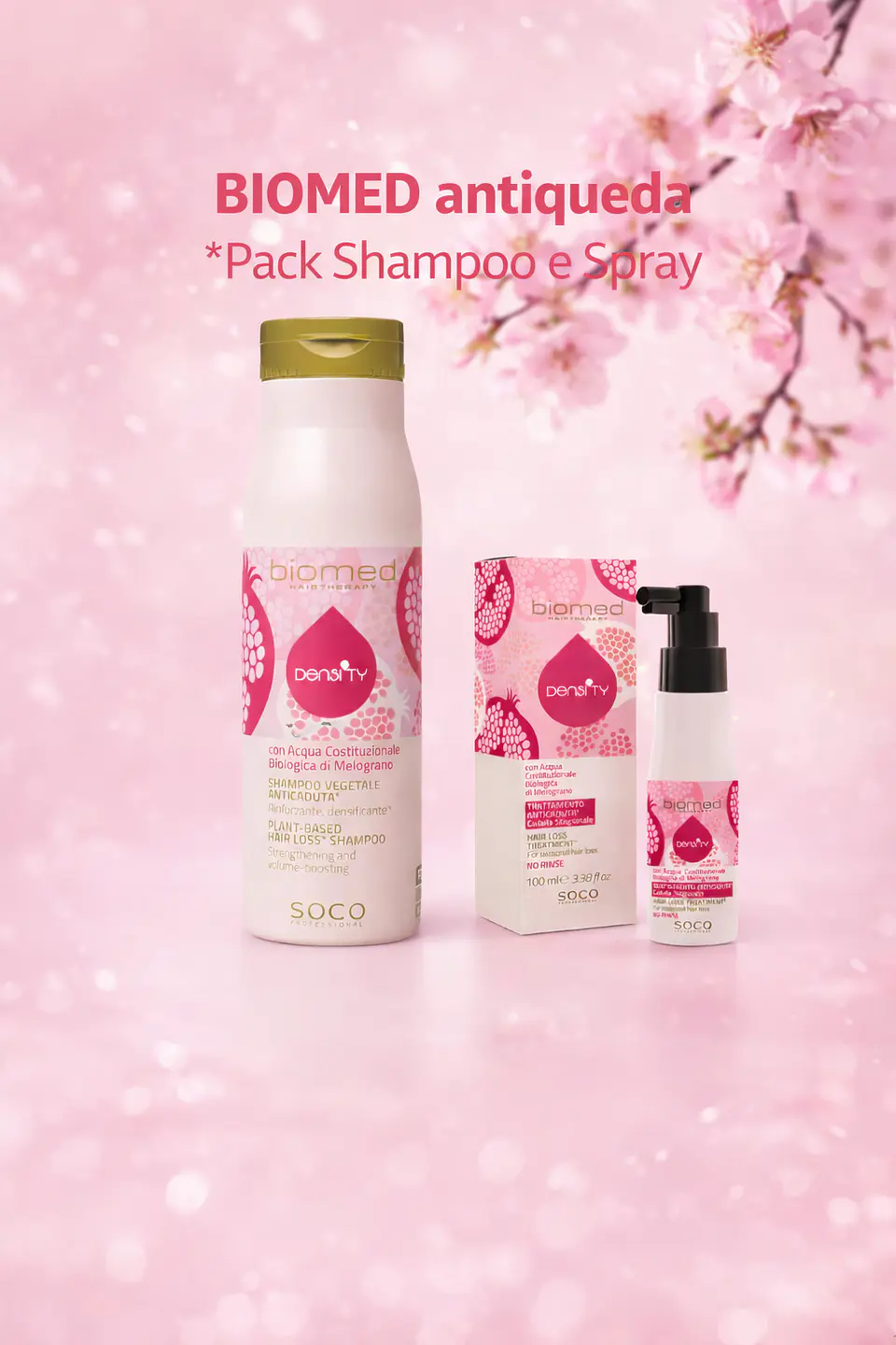 Pack Biomed Shampoo antiqueda e Loção Spray tratamento antiqueda  2