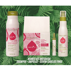 Biomed kit antiqueda Shampoo + ampolas 12x6ml + Sérum para cabelos finos e sem volume