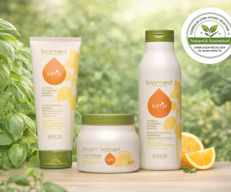 Biomed Softly Kit para nutrir em profundidade cabelos secos e sensibilizados 3un 2