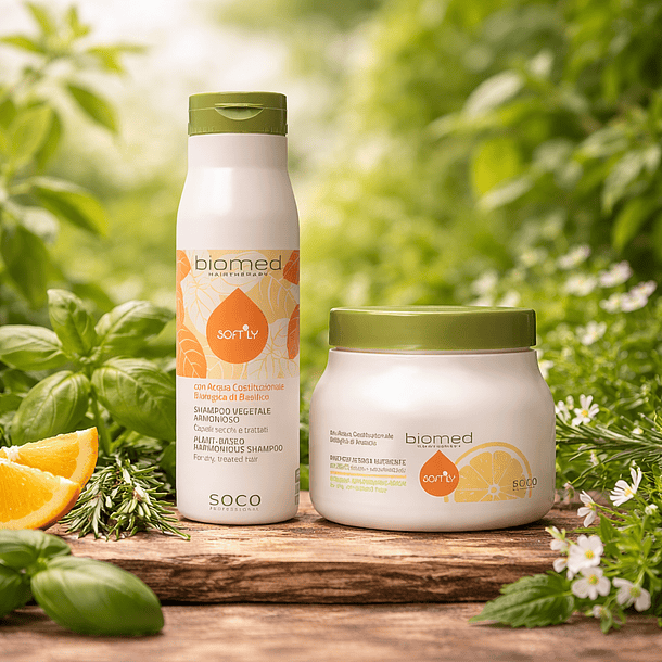 Biomed Softly kit máscara e shampoo Hidratação e Nutrição Intensa