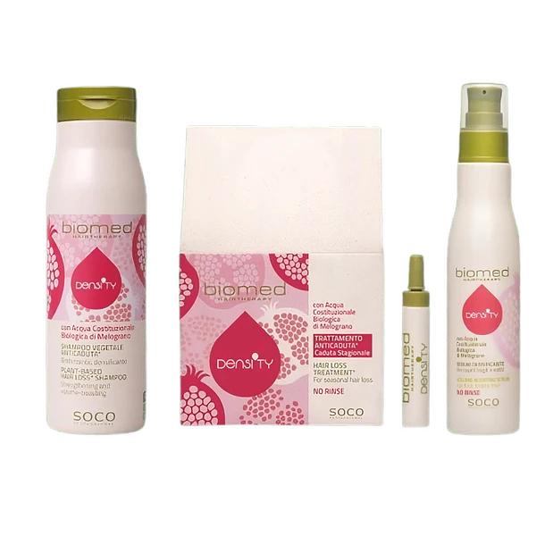 Biomed kit antiqueda Shampoo + ampolas 12x6ml + Sérum para cabelos finos e sem volume 1