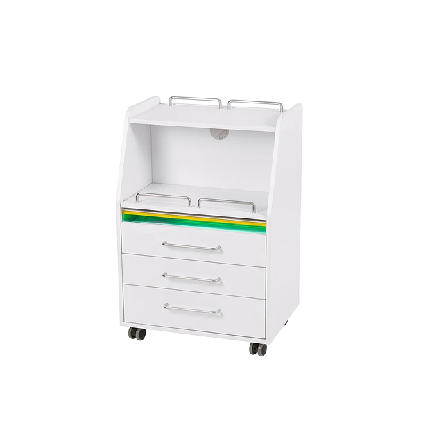 Carrinho Branco com 3 Gavetas e UV Weelko WKT001 | Mobiliário Profissional 2