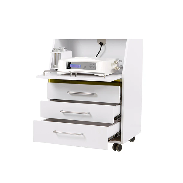 Carrinho Branco com 3 Gavetas e UV Weelko WKT001 | Mobiliário Profissional 4