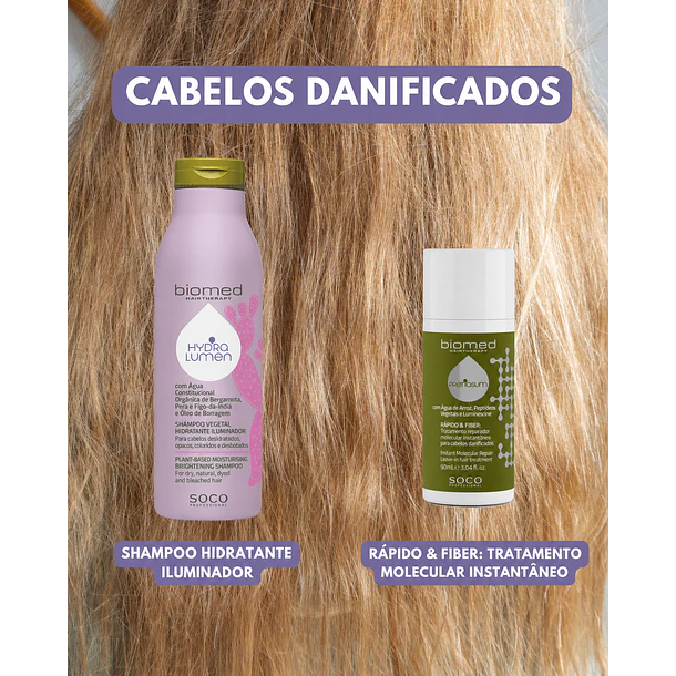 Biomed Kit Reparação & Hidratação - HydraLumen + Fast & Fiber  2