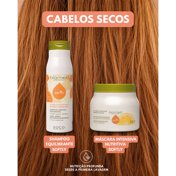 Biomed Softly kit máscara e shampoo Hidratação e Nutrição Intensa 3