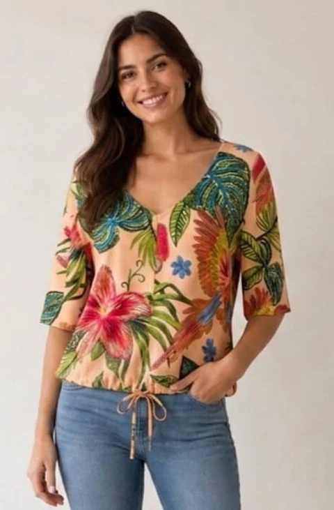 Blusa estampada Campeche