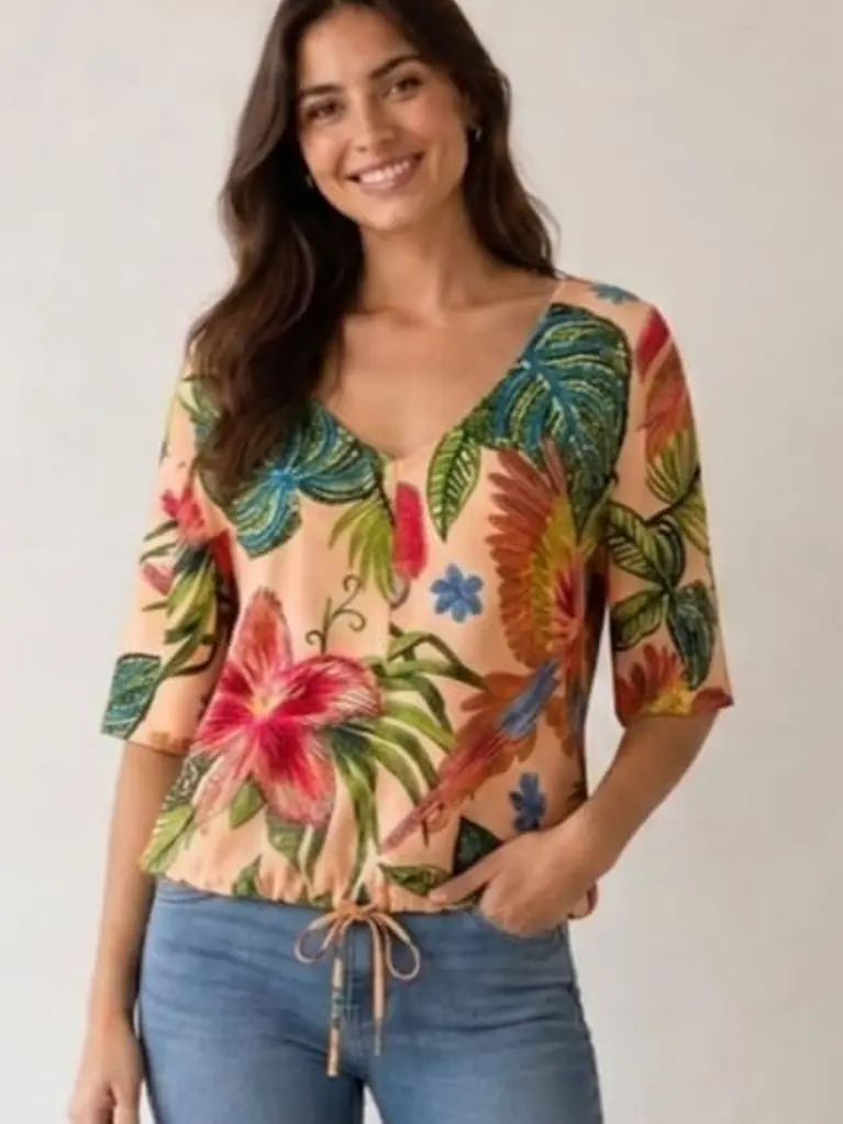 Blusa estampada Campeche