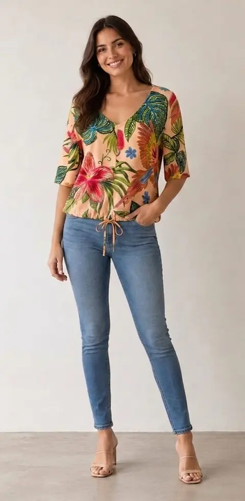Blusa estampada Campeche