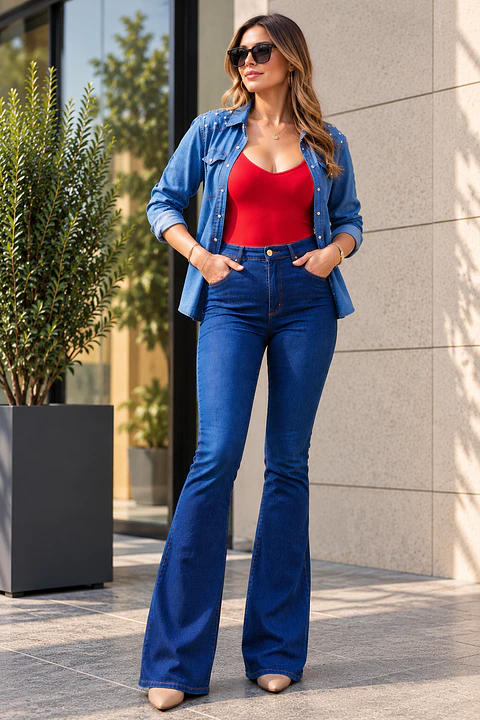 Jeans Flare Silueta Perfecta
