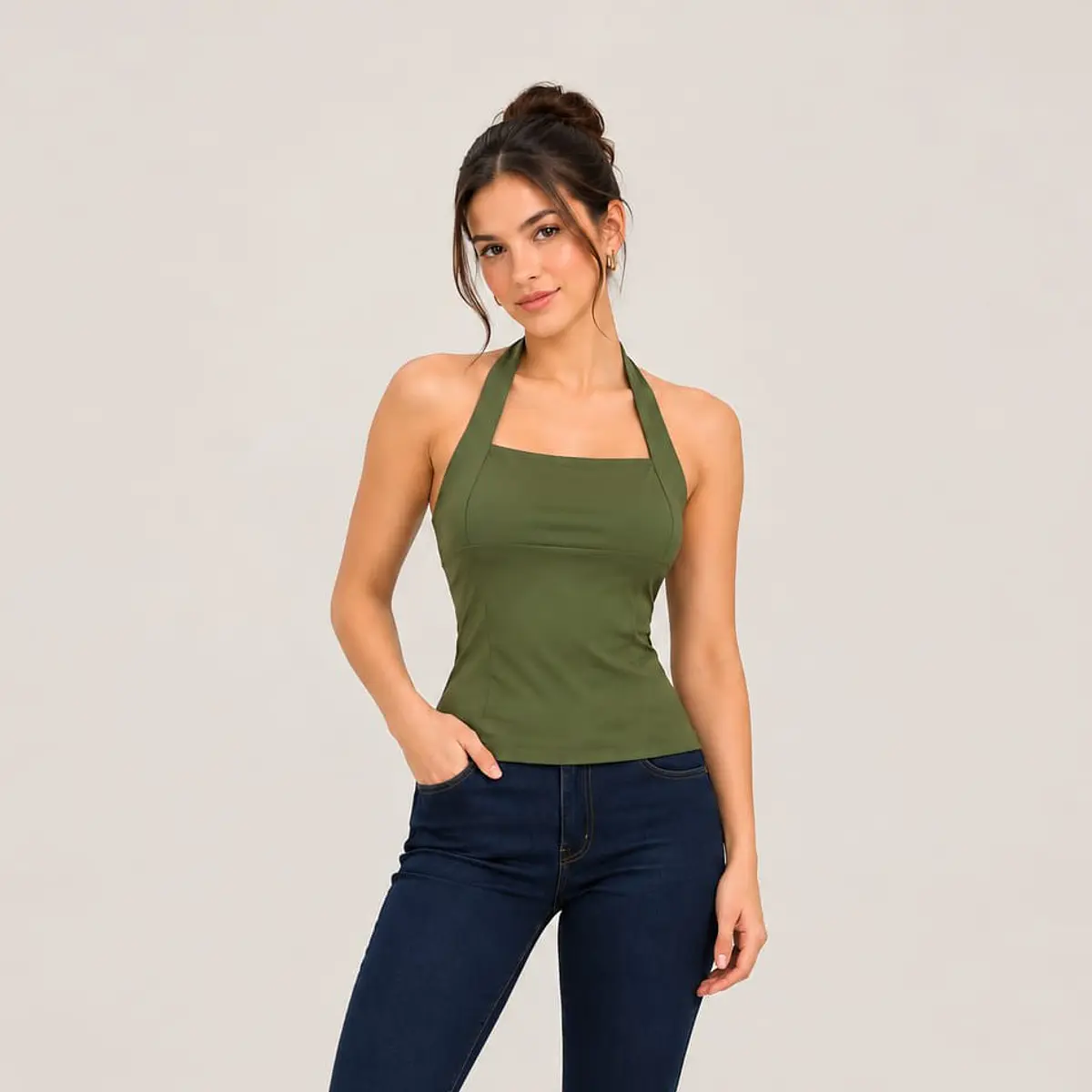 Crop Top Halter espalda descubierta Ginebra