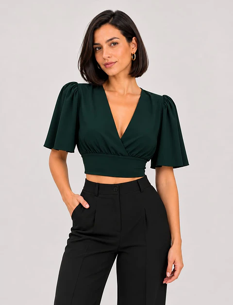 Crop Top escote en V Londrina