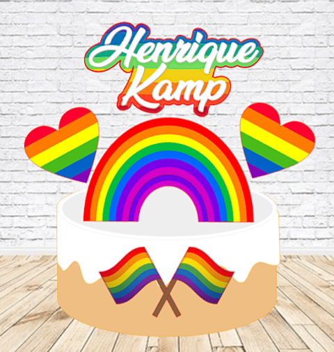 Arquivo Topo de Bolo - Arco Iris #1 LGBT
