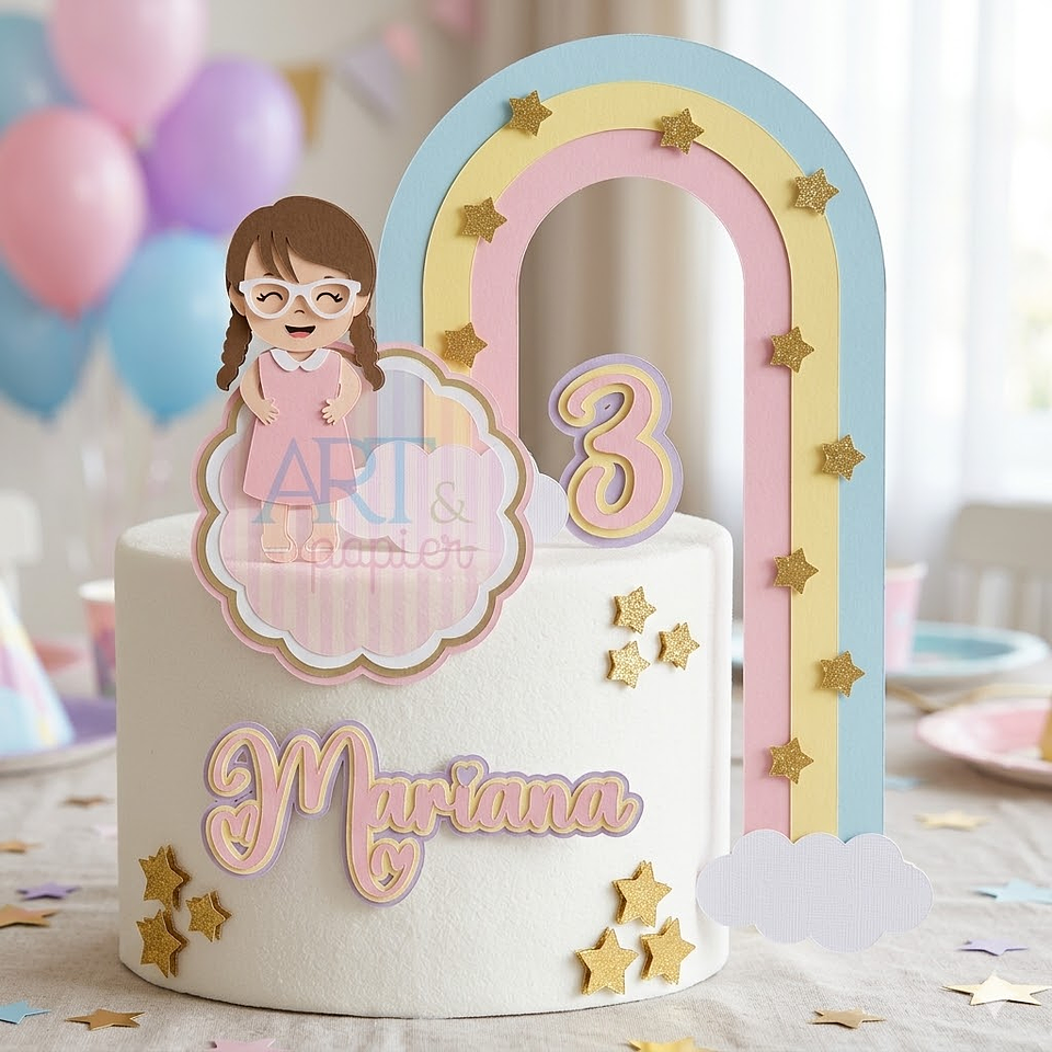 Arquivo Topo de Bolo - Arco Iris #4 1