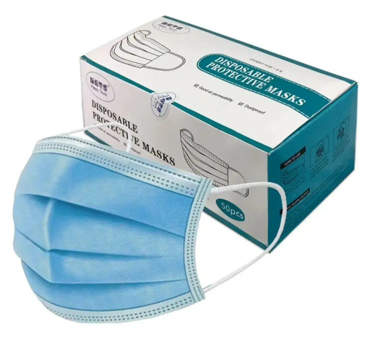 Mascarillas Quirurgicas de Tres Pliegues - Caja de 50 und 1